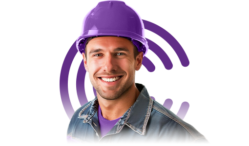 Professionnel Colonet avec casque de chantier